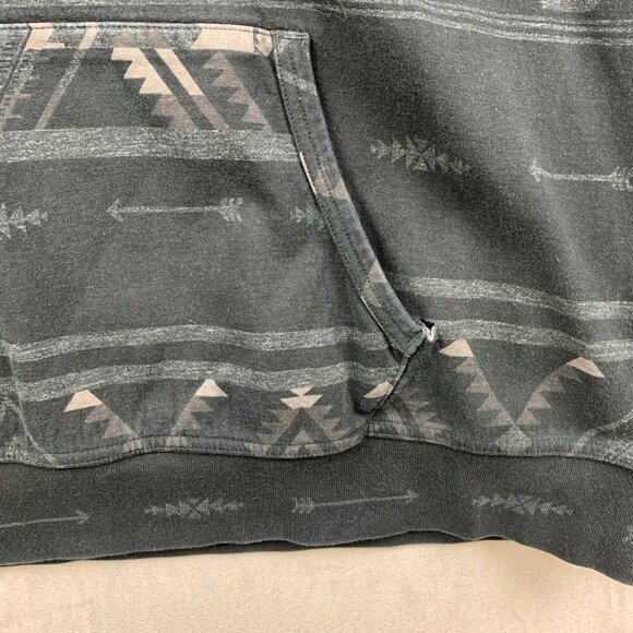Ralph Lauren Polo Mens Sweater 2XL Black Gray Aztec Hoodie Southwestern Tribal - Picture 5 of 13